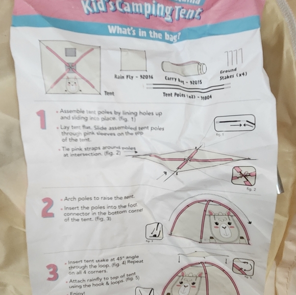 IZZIE THE LLAMA KIDS' CAMPING TENT no stakes included - Picture 2 of 6